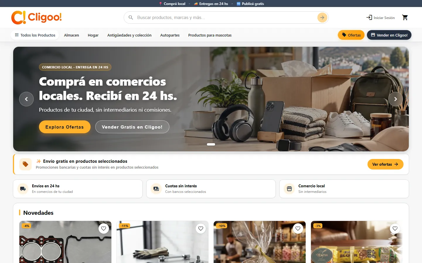 Tienda de Cligoo con ofertas de comercios locales